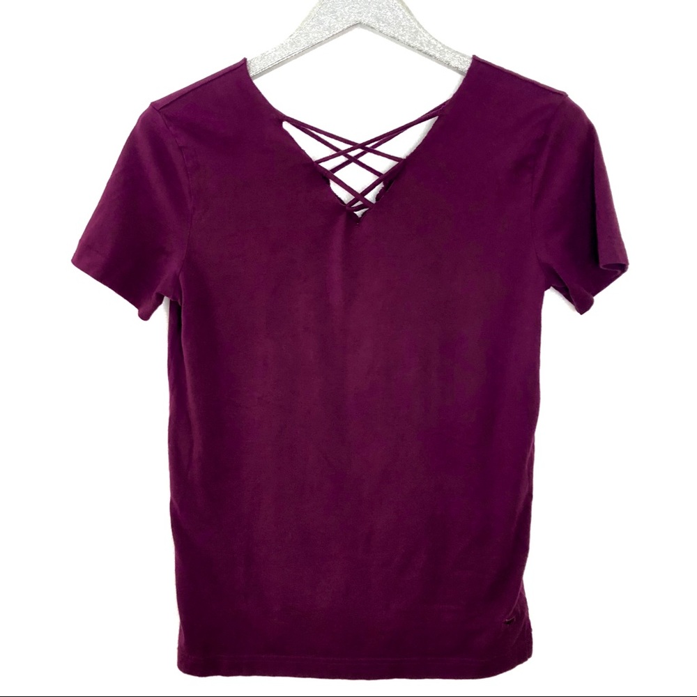 PINK Victoria’s Secret Criss Cross Neckline Tee